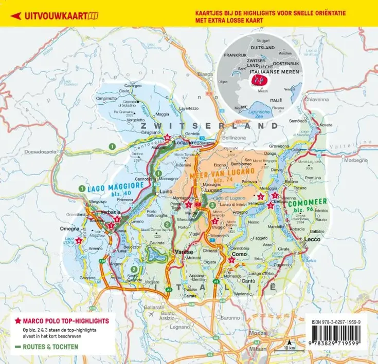 Marco Polo reisgids Italiaanse Meren Maggiore Lugano Como