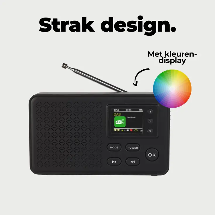 DAB+/FM Radio Wekker Oplaadbare accu