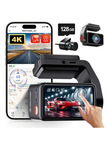 F4 Pro 2CH 4K Touch Wifi GPS 128gb dashcam