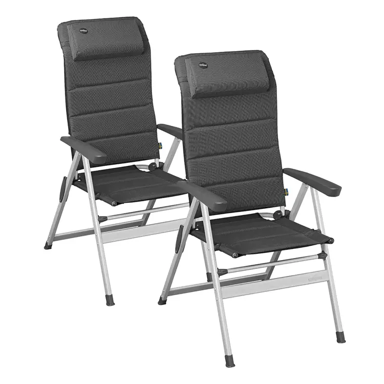 Tuinstoelen 2 Stuks - 7-standen - Donkergrijs