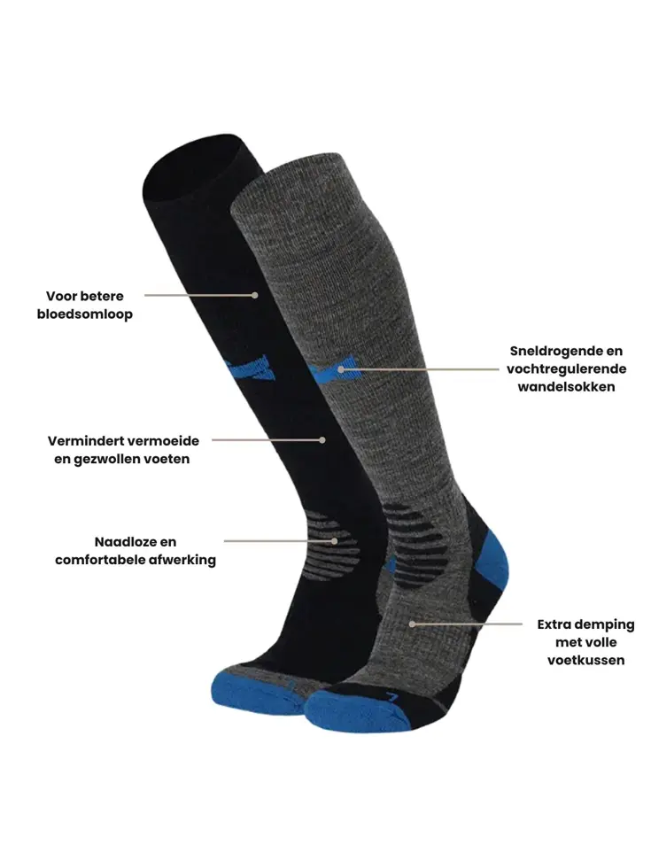 6 paar - Compressie Wandelsokken