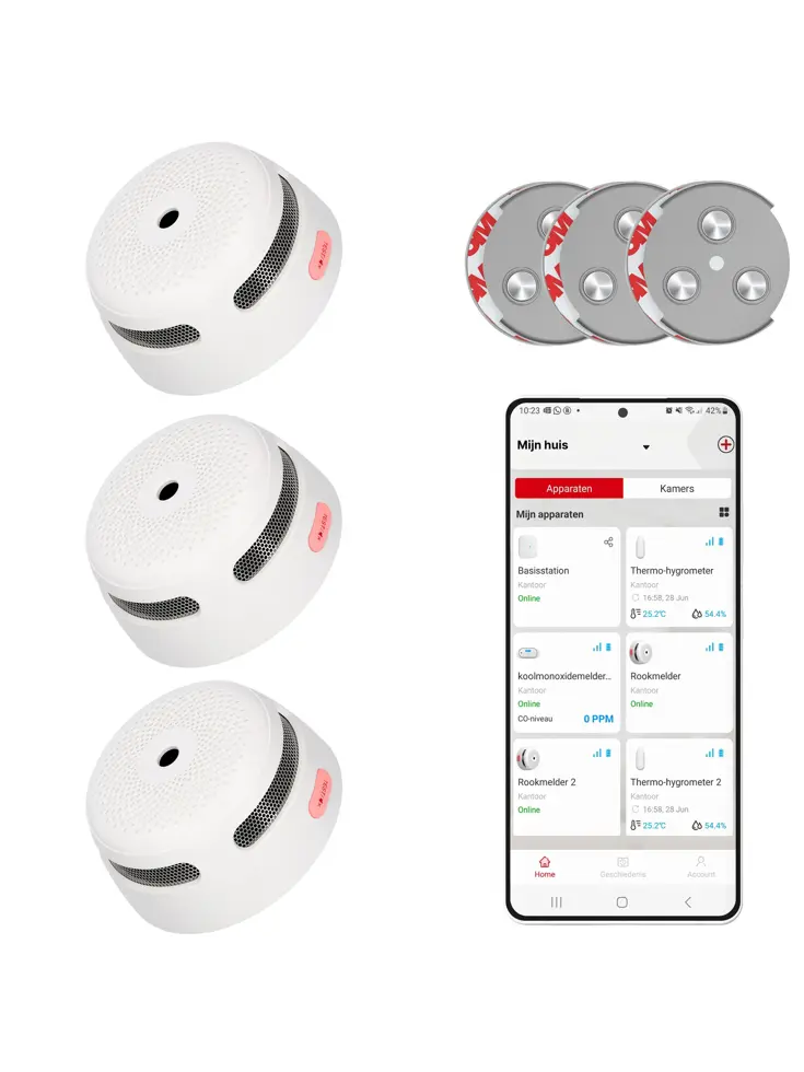 XS01-WX Slimme rookmelder en magneet 3-pack