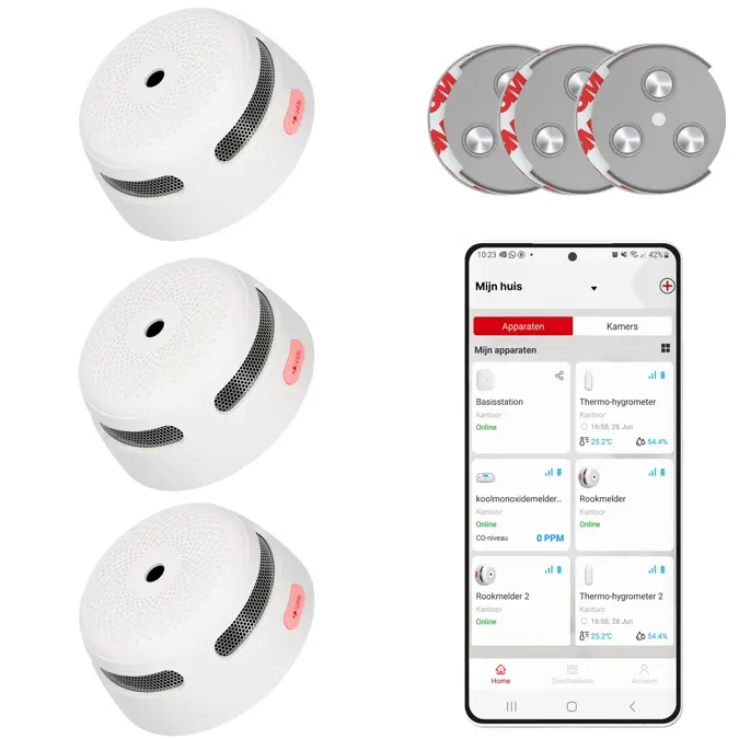 XS01-WX Slimme rookmelder en magneet 3-pack