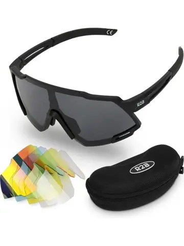 Fietsbril met 5 verwisselbare lenzen - sportbril