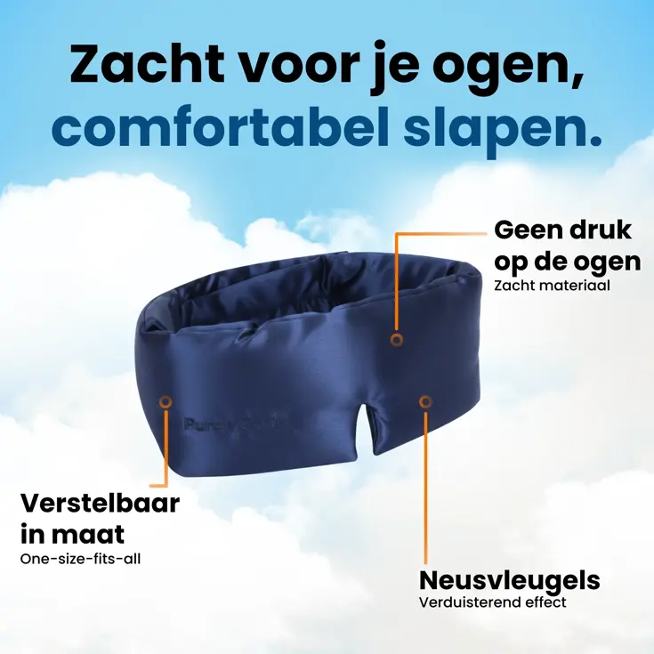 Zijden Slaapmasker - Verduisterend - Donkerblauw
