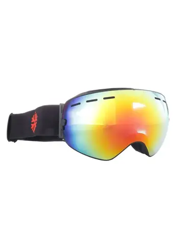 Skibril - Zwart - Rood spiegelglas