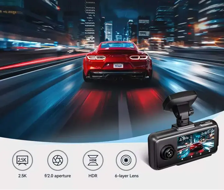 A6 3CH 2K Touch Wifi GPS 64gb dashcam