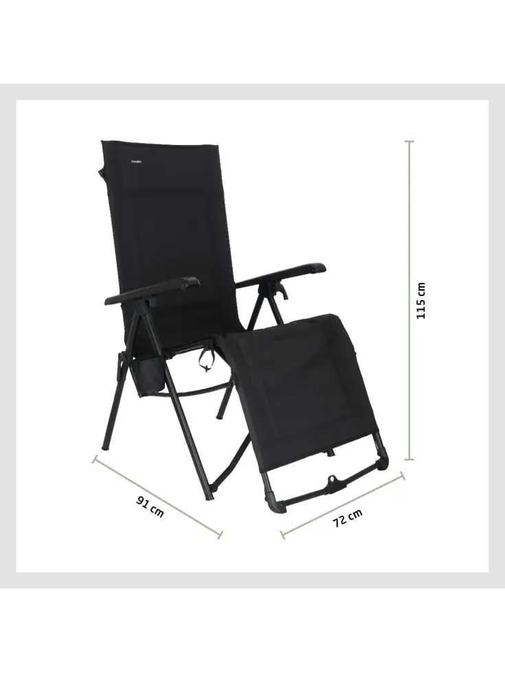 Festo relaxstoel vouwbaar graphite black