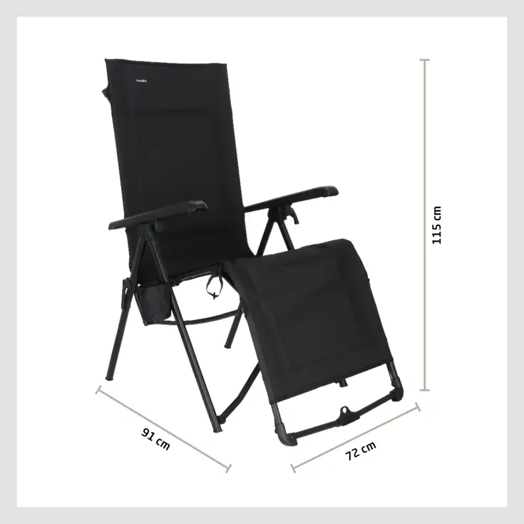 Festo relaxstoel vouwbaar graphite black