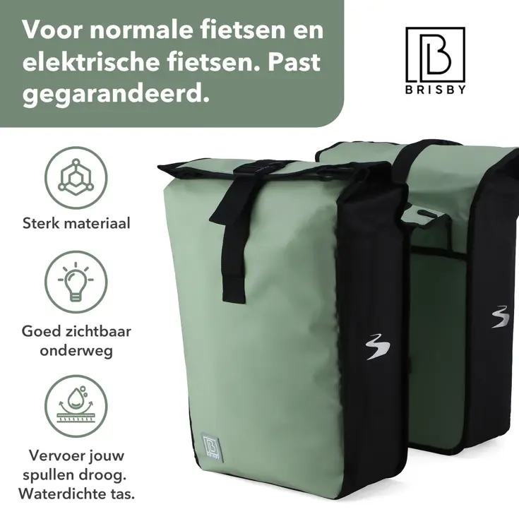 Fietstas Rolltop - Dubbel - Waterdicht