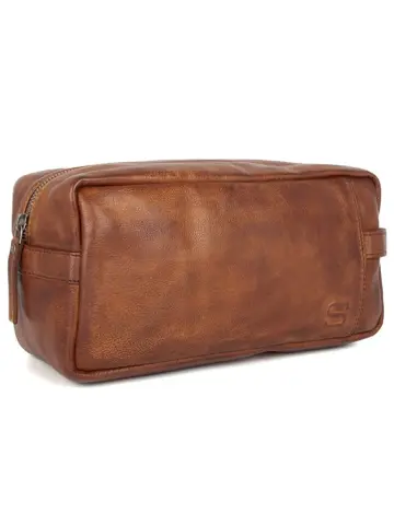 Pecos - Leren toilettas - 4 insteekvakken