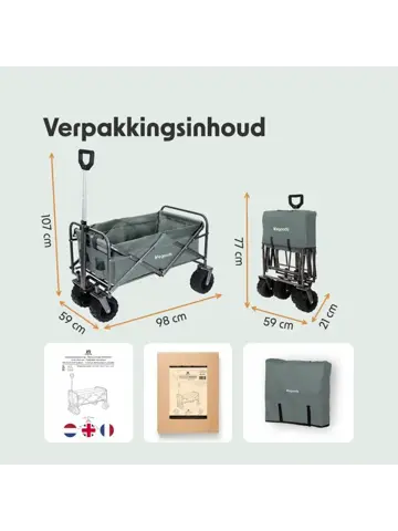 LifeGoods Bolderkar - 80KG - 94L