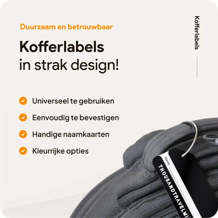 Aluminium Bagagelabel – 2 stuks – Zwart