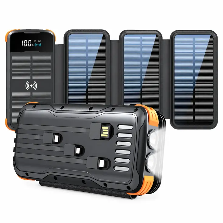 Solar Powerbank - 30.000mAh - 4 Panelen