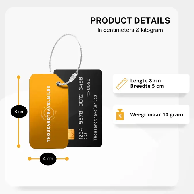 2 Kofferriem + 2 Bagagelabel –4 stuk – Oranje