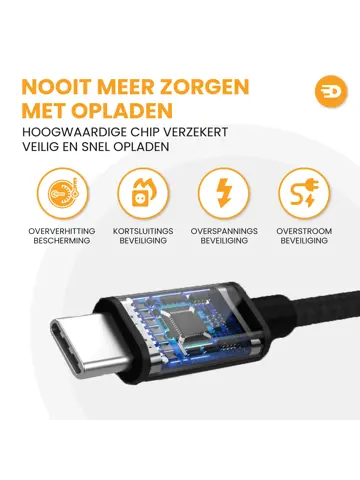 USB naar USB-C Kabel - 2 meter