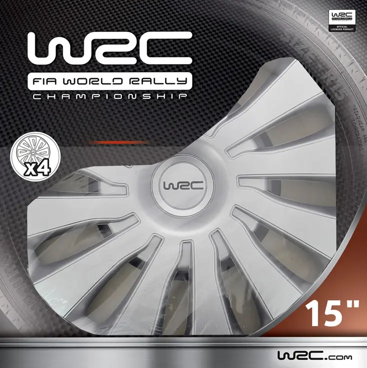 WRC Wieldoppen Sepang 15" - zilver 4 stuks