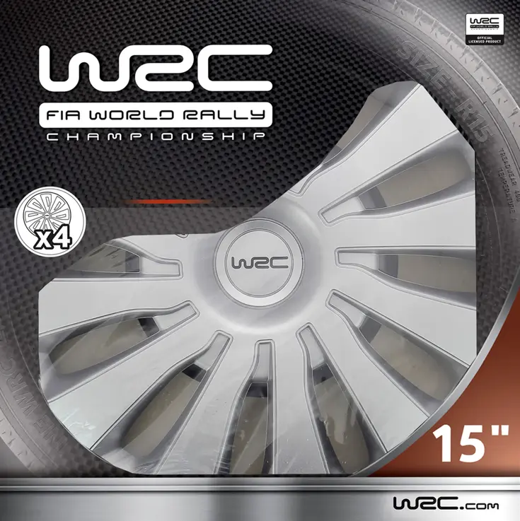 WRC Wieldoppen Sepang 15" - zilver 4 stuks