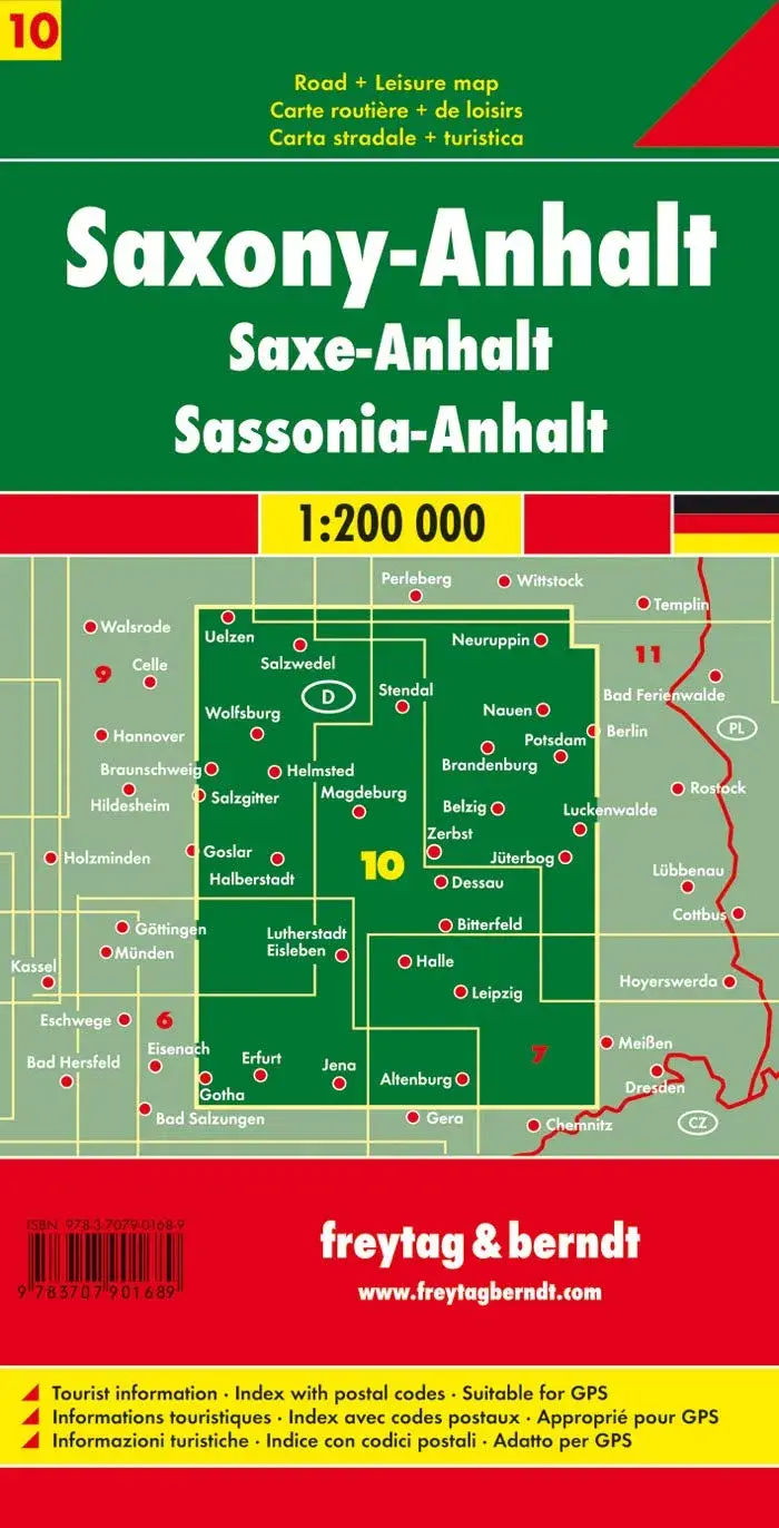 Wegenkaart Duitsland 10 - Saksen-Anhalt