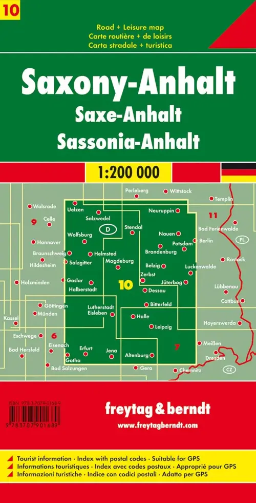 Wegenkaart Duitsland 10 - Saksen-Anhalt