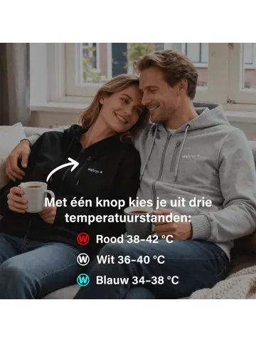 Infrarood Verwarmde Zipper Hoodie – Dames  Grijs