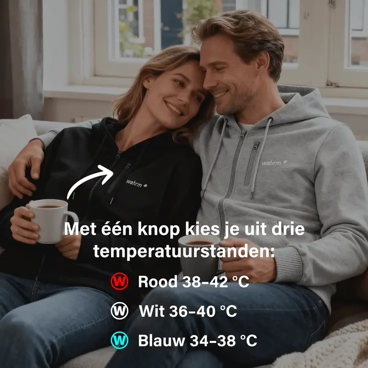 Infrarood Verwarmde Zipper Hoodie – Dames  Grijs