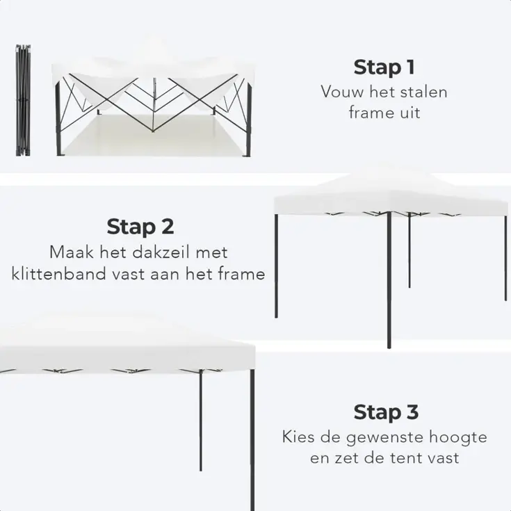 Partytent – 3x4.5 m – Wit