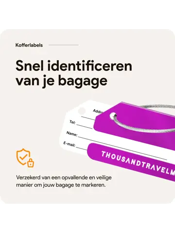 Aluminium kofferlabels – 4 stuks – Paars