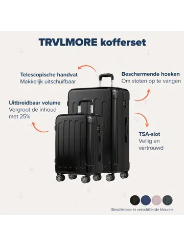 Kofferset – 2 Delig – 45L – Zwart