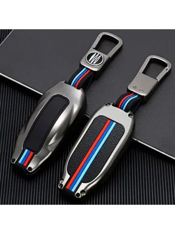 Metalen Sleutelhoesje voor Tesla Model 3-Y-S grijs