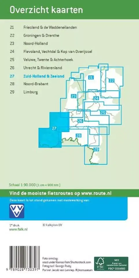 Falk fietskaart Zuid-Holland en Zeeland