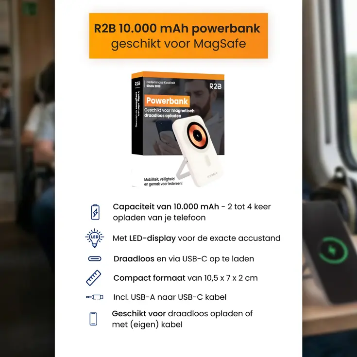 MagSafe Powerbank 10000 mAh - Draadloos