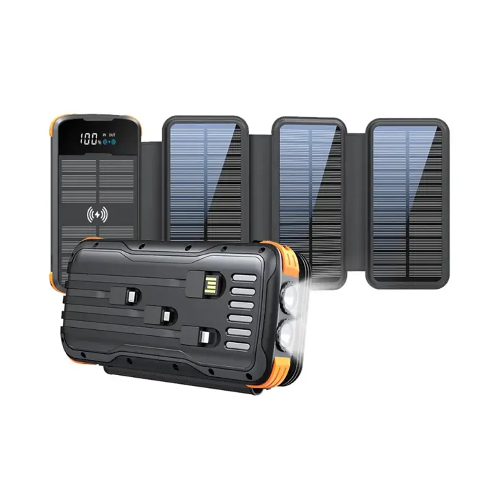 Solar Powerbank - 30.000mAh - 4 Panelen