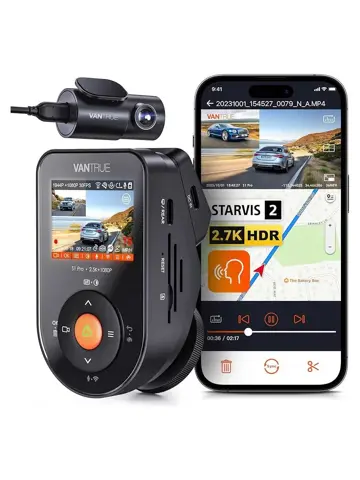 S1 Pro Dual 2.7K Wifi GPS dashcam