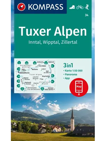 Wandelkaart WK34 Tuxer Alpen