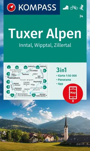 Wandelkaart WK34 Tuxer Alpen