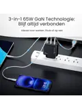 Snellader - 65W - 2x USB-C + USB-A