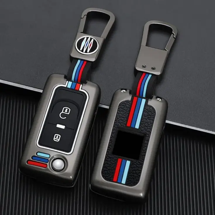 Metalen Sleutelhoesje voor Peugeot grijs D2