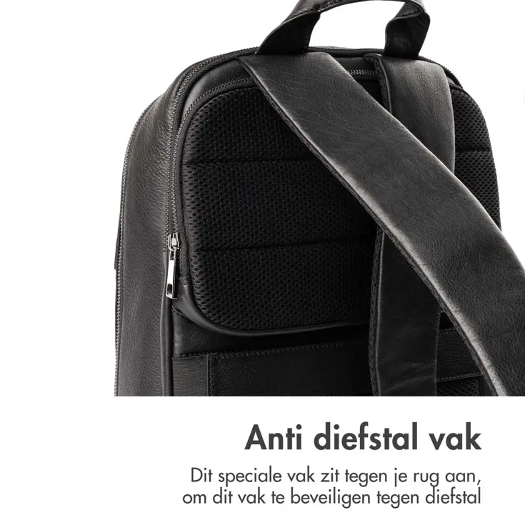 Accezz Leren Laptop rugtas
