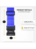Kofferriem met cijferslot 180 cm – Blauw