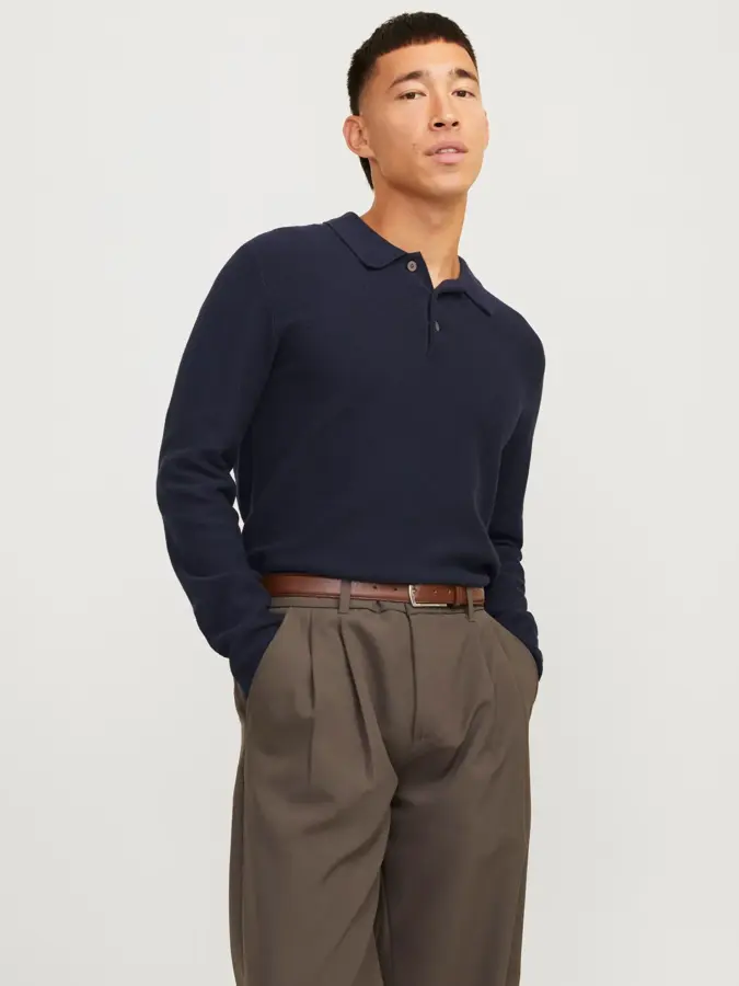 Heren Sandri Knit Polo LS Jack & Jones