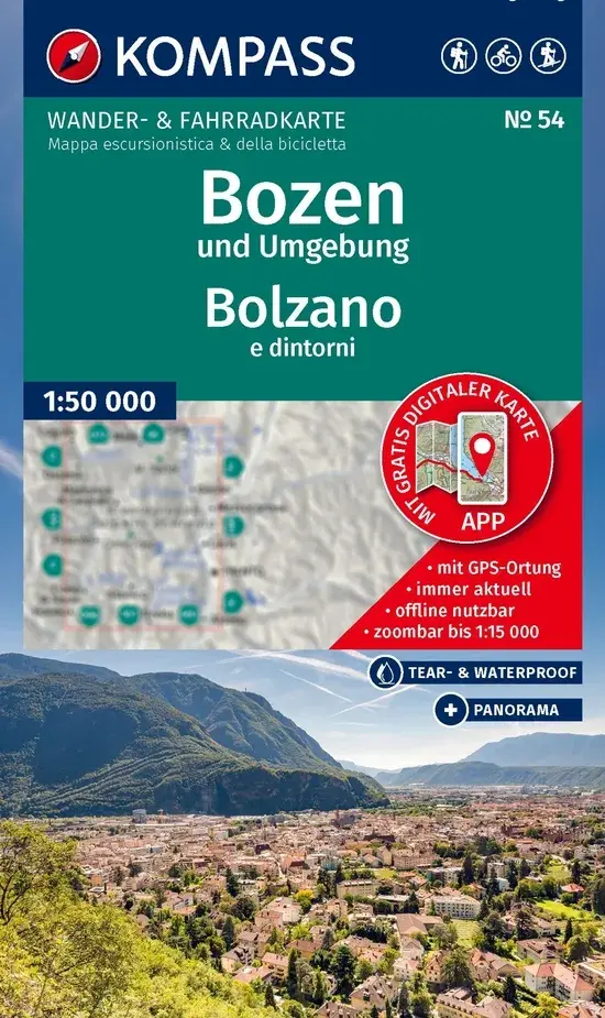 Kompass Wandelkaart WK54 Bolzano und Umgebung