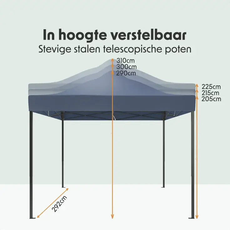Partytent – 3x3 m – Easy-Up – Donkerblauw