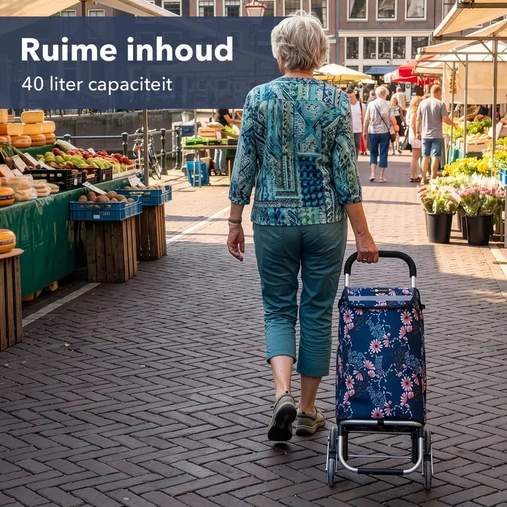 Boodschappentrolley 40L - Trapwielen