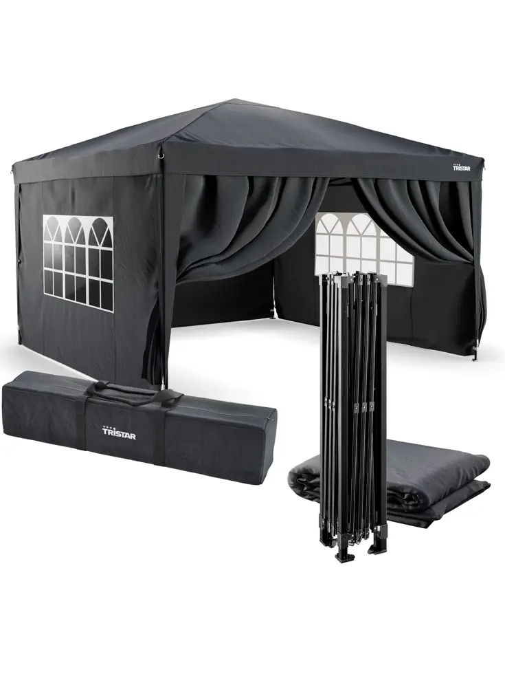 Partytent 3.6x3.6m - PT-7807 - Easy Up - Antraciet