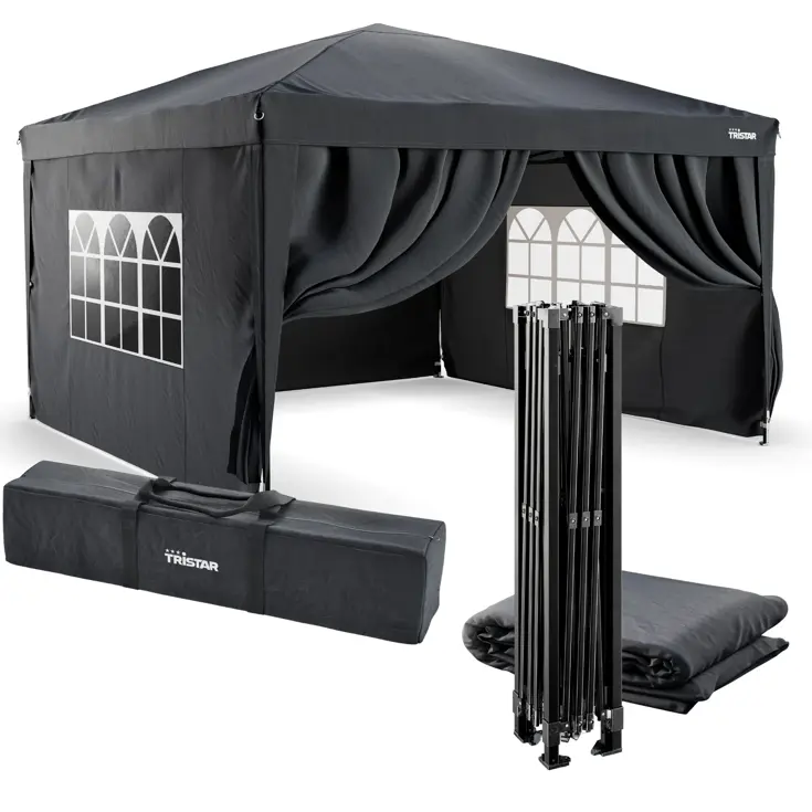 Partytent 3.6x3.6m - PT-7807 - Easy Up - Antraciet