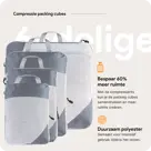 Packing cubes compressie set – 6-delig – Grijs