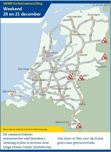 Verkeersverwachting weekend 20 - 21 december.