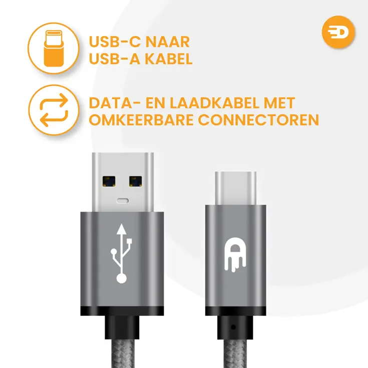 USB naar USB-C Kabel - 1 meter
