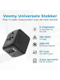 Travel Y20 - Wereldstekker - 200+ landen 4 USB